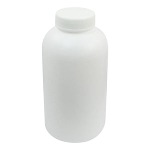 a14050800ux0316 Â 1000mL 19cm x 9.5cm Double Cap Leak Proof White Plastic Lab Bottle