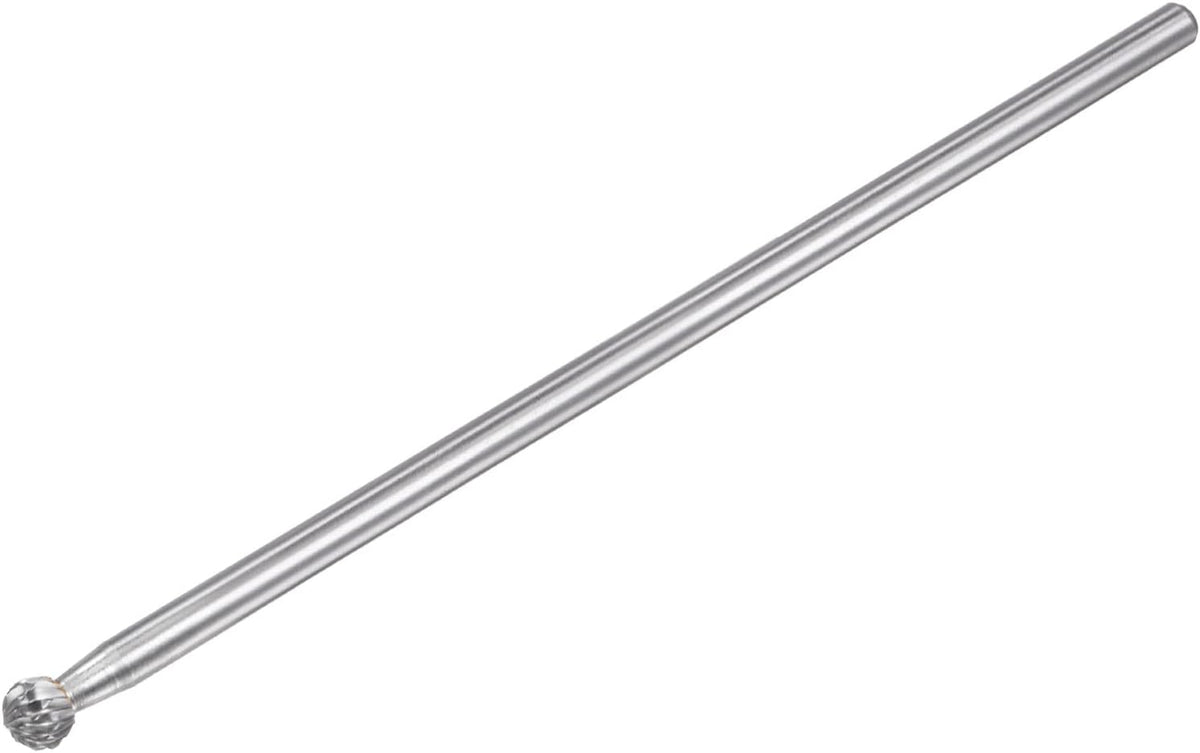 Carbide Burrs Rotary Files, Double Cut Ball Tungsten Carbide Tip 8mm Cutting Head 6mm Shank 150mm (6-Inch) Length for Wood Metal Stone Polishing