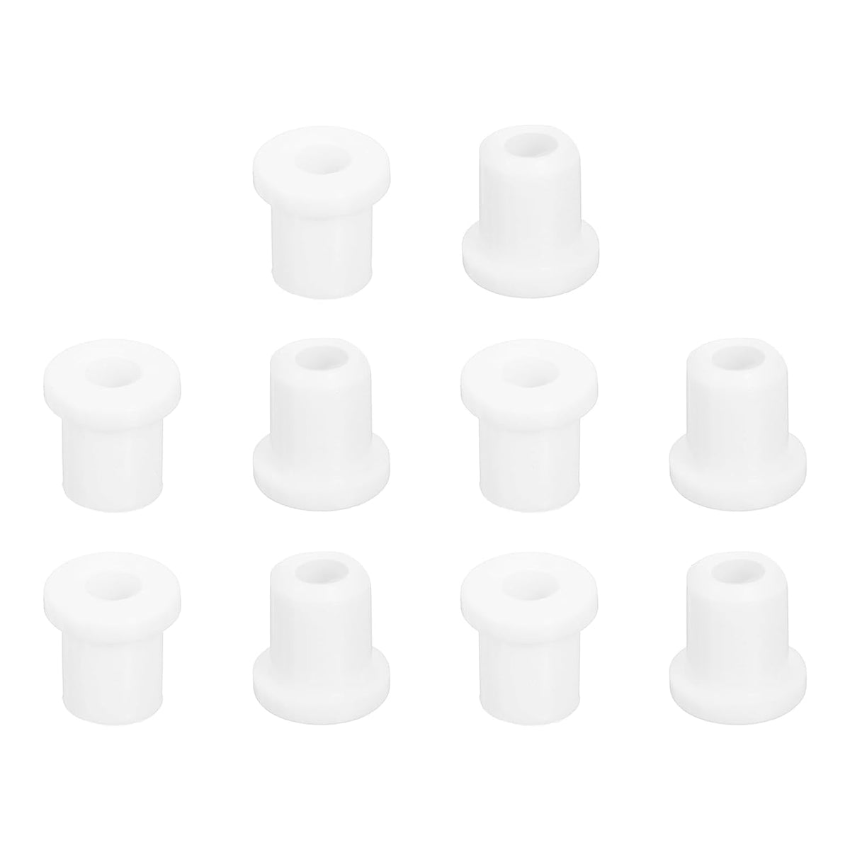 38Pcs Rubber Grommets 5mm Drill Hole, 3mm ID Hole Top Hat Grommet White Silicone Rubber Hole Plug Gasket for Wiring, Automotive