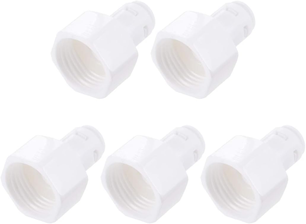 Quick Connector G1/2 Female Thread to 1/4" Tube, Straight Connect Fittings for Water Purifier, 34mm White 5Pcs