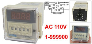 DH48J AC 110V 50/60Hz 1-999900 8 Pin Count Up Digital Counter Relay