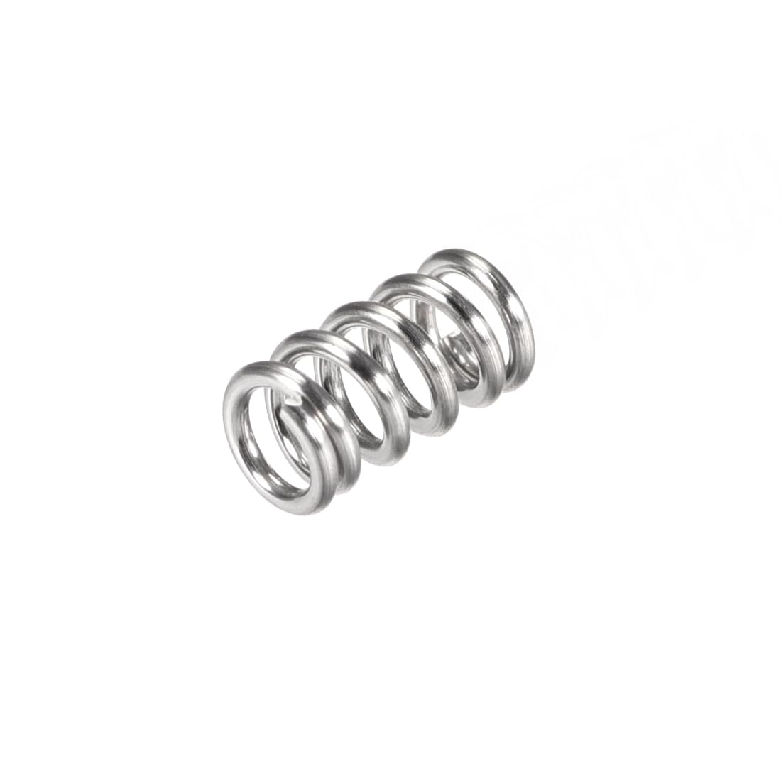 Compression Spring,304 Stainless Steel,6mm OD,1mm Wire Size,5mm Compressed Length,10mm Free Length,37.2N Load Capacity,Silver Tone,10pcs