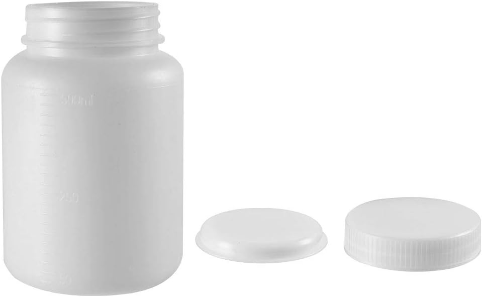 Plastic Lab Chemical Reagent Bottle 500ml/16.9oz Wide Mouth Sample Sealing Liquid Storage Container