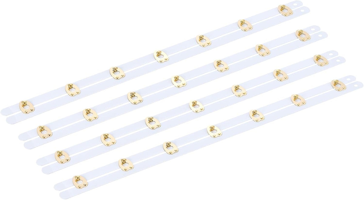 4 Set Corset Busk, 14 Inch White Steel Boning Support with Gold Buttons Spring Steel Corset Busk Corset Boning for Sewing Corset Making Gown Wedding Dress
