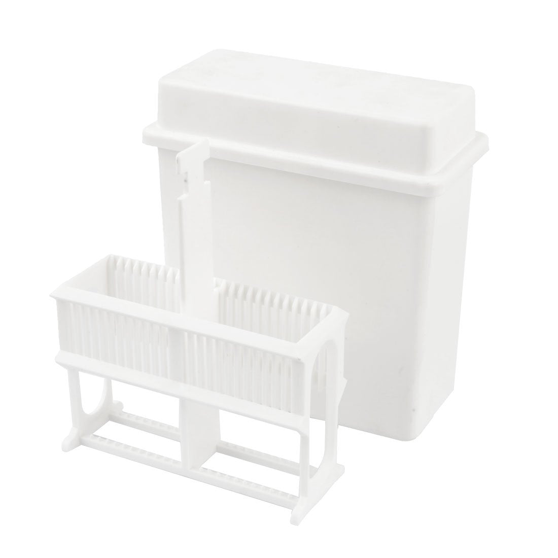A14031200ux0237 Plastic Covered 24 Slots Staining Jar Rack White for Microscope Slides