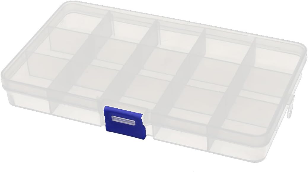 LinkMejor 15 Compartment Portable Jewelry Earring Bead Organizer Container Storage Case