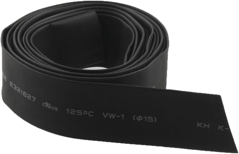 rate 2:1 Black Polyolefin 15mm Dia Heat Shrink Shrinkable Tube 2M
