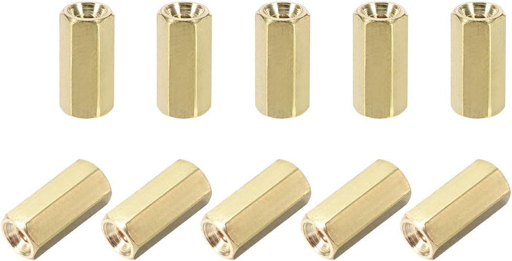 M2.5x10mm Female-Female Hex Brass PCB Motherboard Spacer Standoff for FPV Drone Quadcopter, Computer & Circuit Board 50pcs