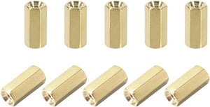 M2.5x10mm Female-Female Hex Brass PCB Motherboard Spacer Standoff for FPV Drone Quadcopter, Computer & Circuit Board 50pcs