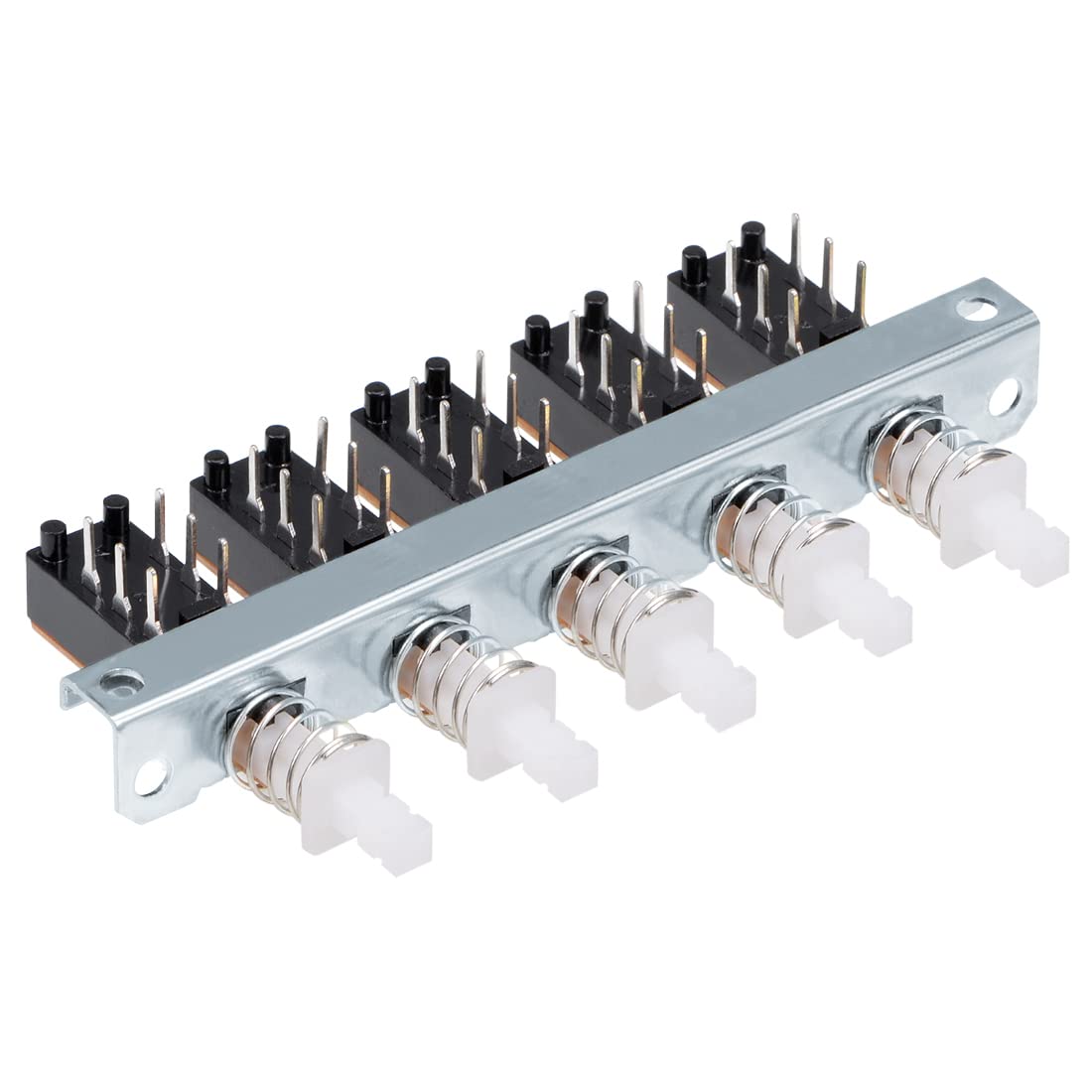 Interlock Push Button Switch Piano Type DPDT 6 Pin 5 Row