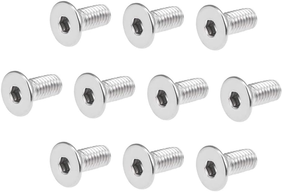 M5x12mm Flat Head Machine Screws Inner Hex Screw 304 Stainless Steel Fasteners Bolts 20Pcs