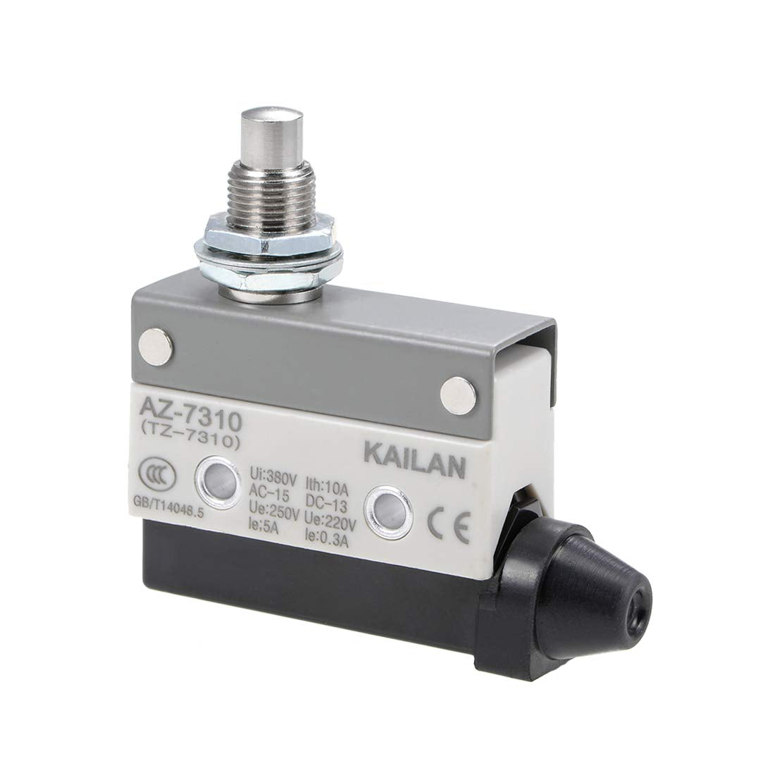 AZ-7310 Limit Switch, TZ-7310 Push Plunger Micro Momentary Switches Panel Mount 1NC+1NO for CNC Mill 3D Printer Door Switch