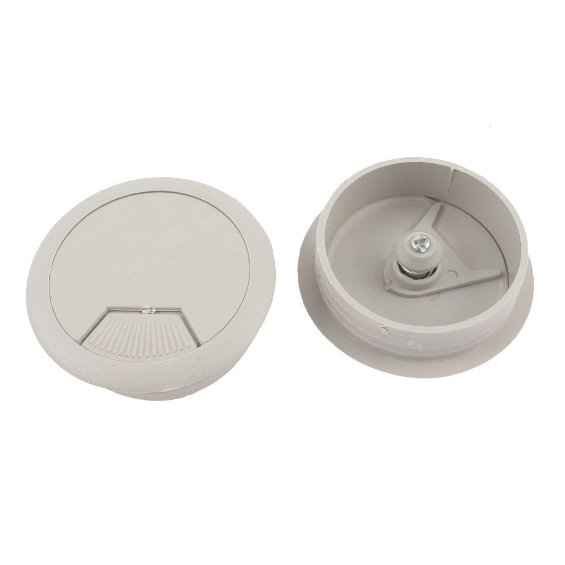 a15033100ux0298 2pcs 5cm Dia Computer Desk Grommet Cable Tidy Outlet Hole Cover Gray Pack of 2