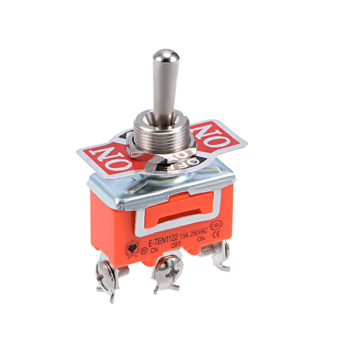 SPDT Lacthing Rocker Toggle Switch Heavy-Duty 15A 250V 3P ON/Off/ON Metal Bat 1pcs