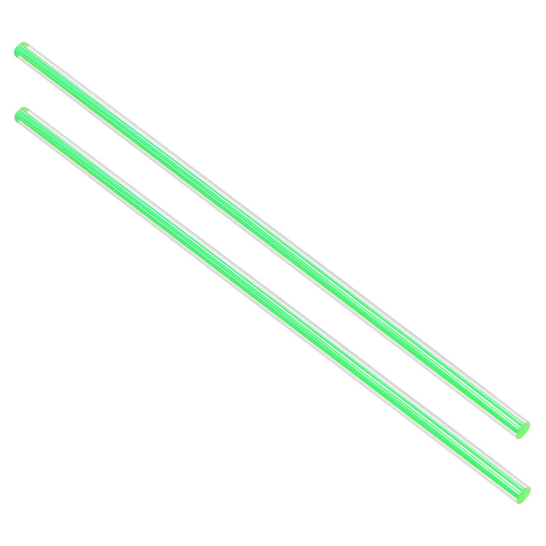 Acrylic Round Rod,1/4 Diameter 10 Inch Length,Straight Green Line,Solid Plastic PMMA Bar Stick 2pcs