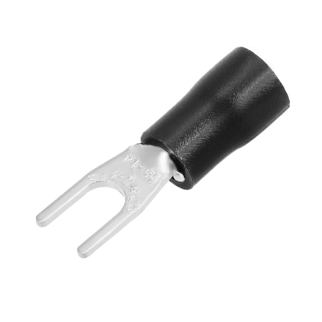 50Pcs SV2-3.7S Insulated Fork Spade U-Type Wire Connector Electrical Crimp Terminal 16-14AWG Black