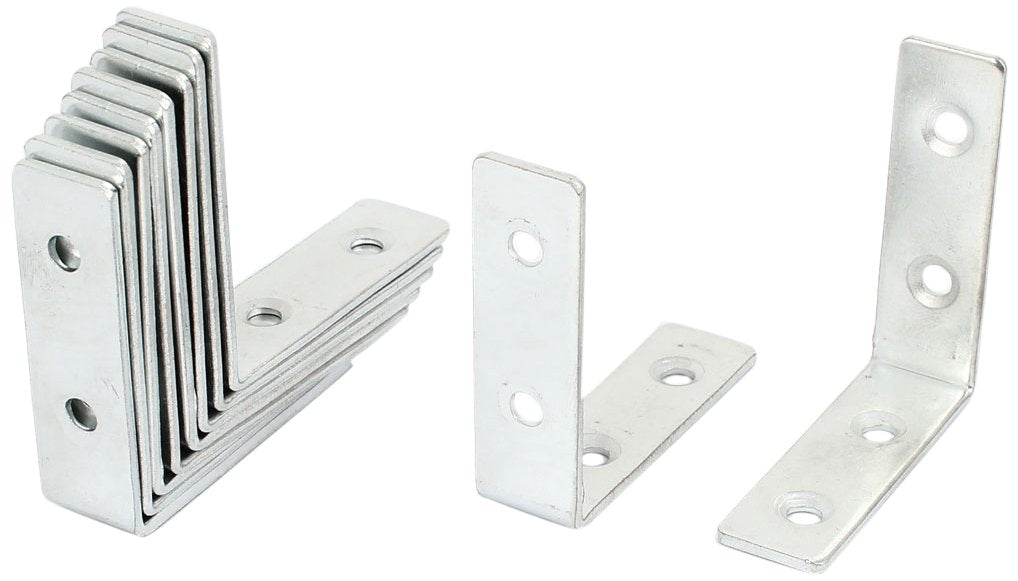 a14102400ux0392-DM Corner Brace Joint Right Angle Brackets Fasteners, 50 mm x 50 mm Size (Pack of 10)