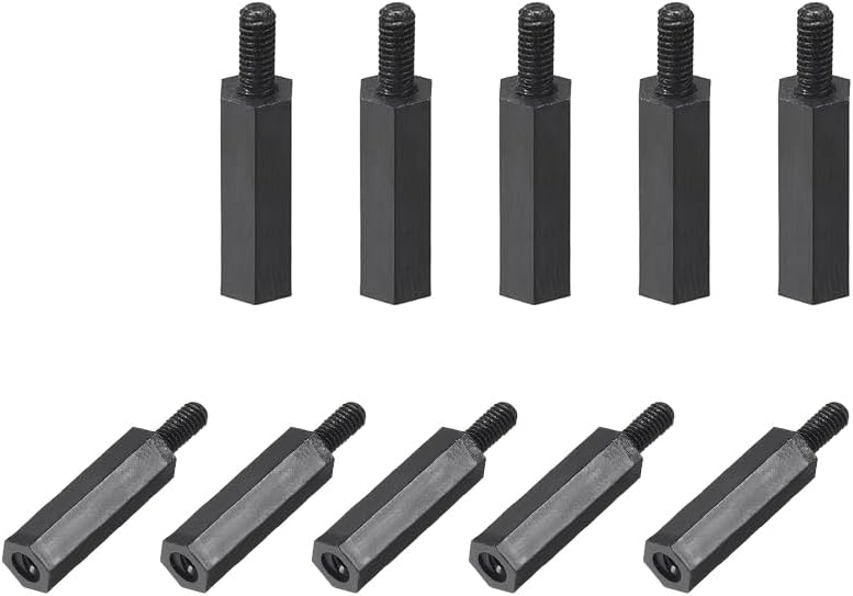 M2.5x18mm+6mm Male-Female Hex Nylon PCB Motherboard Spacer Standoff for FPV Drone Quadcopter, Computer & Circuit Board Black 20pcs