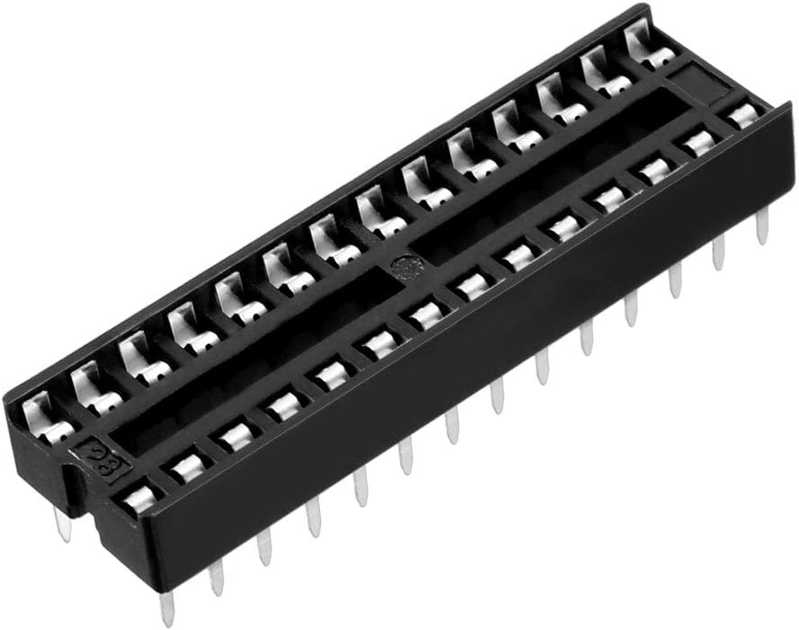 17pcs DIP IC Chip Socket Adaptor Round 28 Pin 2.54mm Pitch Dual Row 7.62mm Row Pitch