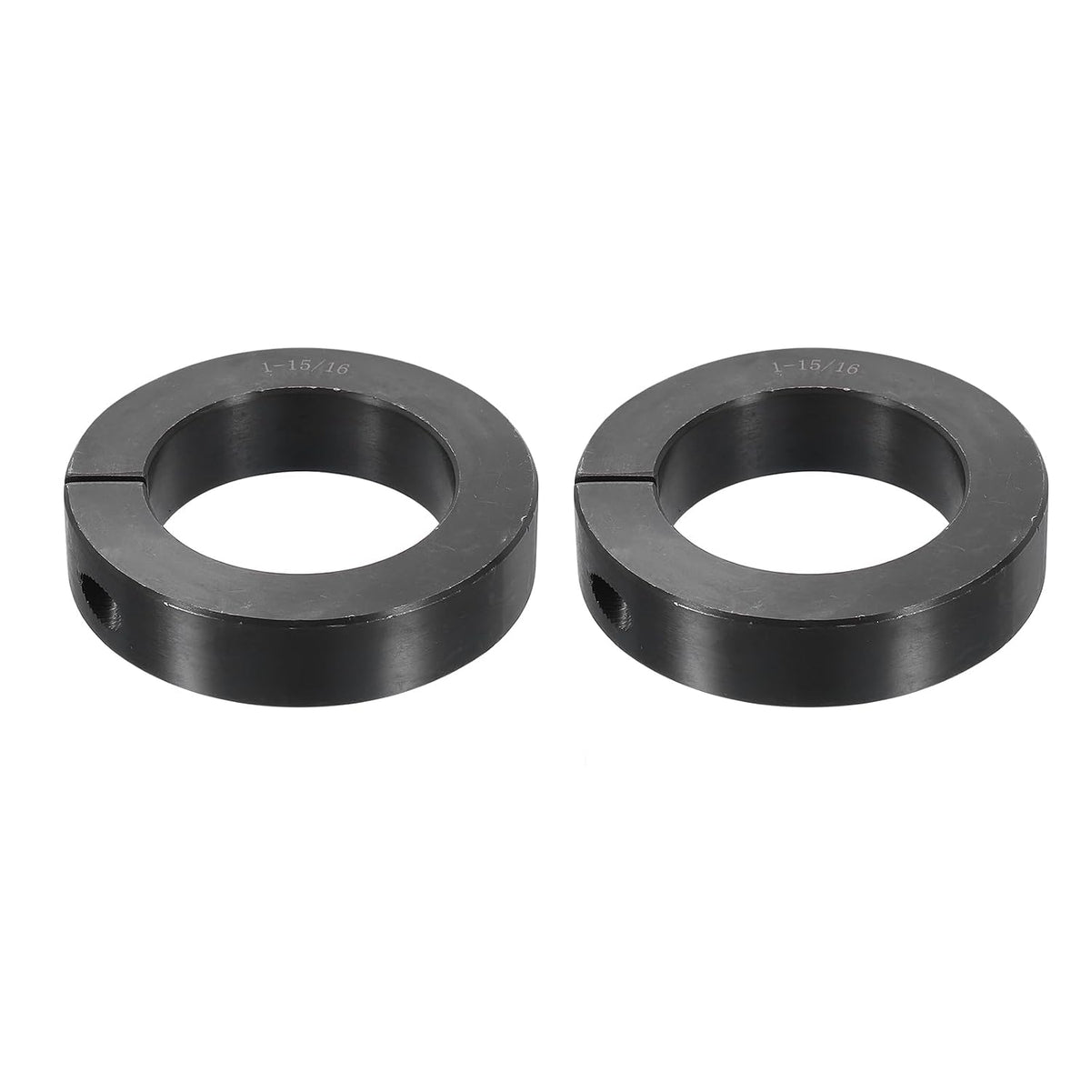 2pcs Single Split Shaft Collar 1-15/16" Bore One-Piece Clamping Collar, 3" OD, 11/16" Thickness, Black Oxide Steel Set Screw Lock Collar Clamp