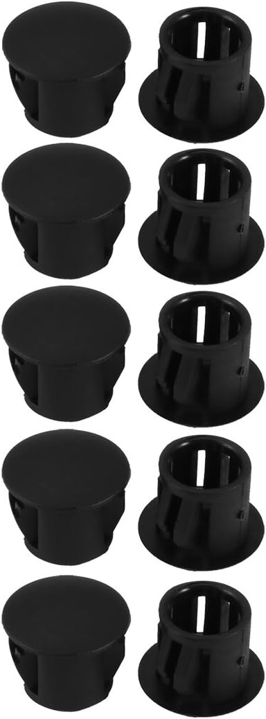 10pcs 10mm Dia Black Plastic Tubing Plug Door and Window Locking Hole Plugs