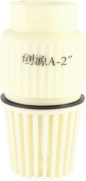 Foot Valve, 180x89mm PVC Backflow Preventer 2PT Thread Connector for Garden Well Water Pump, Beige