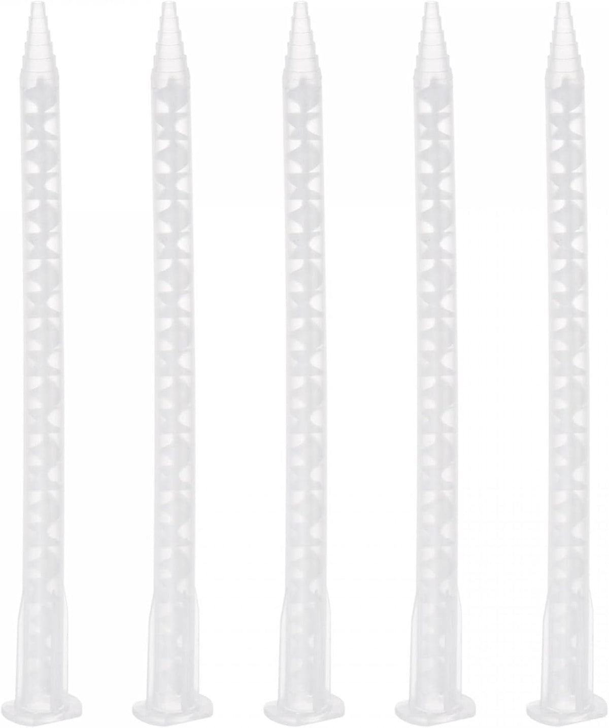 5 Pcs Epoxy Tubes Static Mixer, 6.02-inch Plastic Resin Mixing Nozzle Flat Buckle for AB Glue Adhesive Gun Applicator 50ml Cartridges, White
