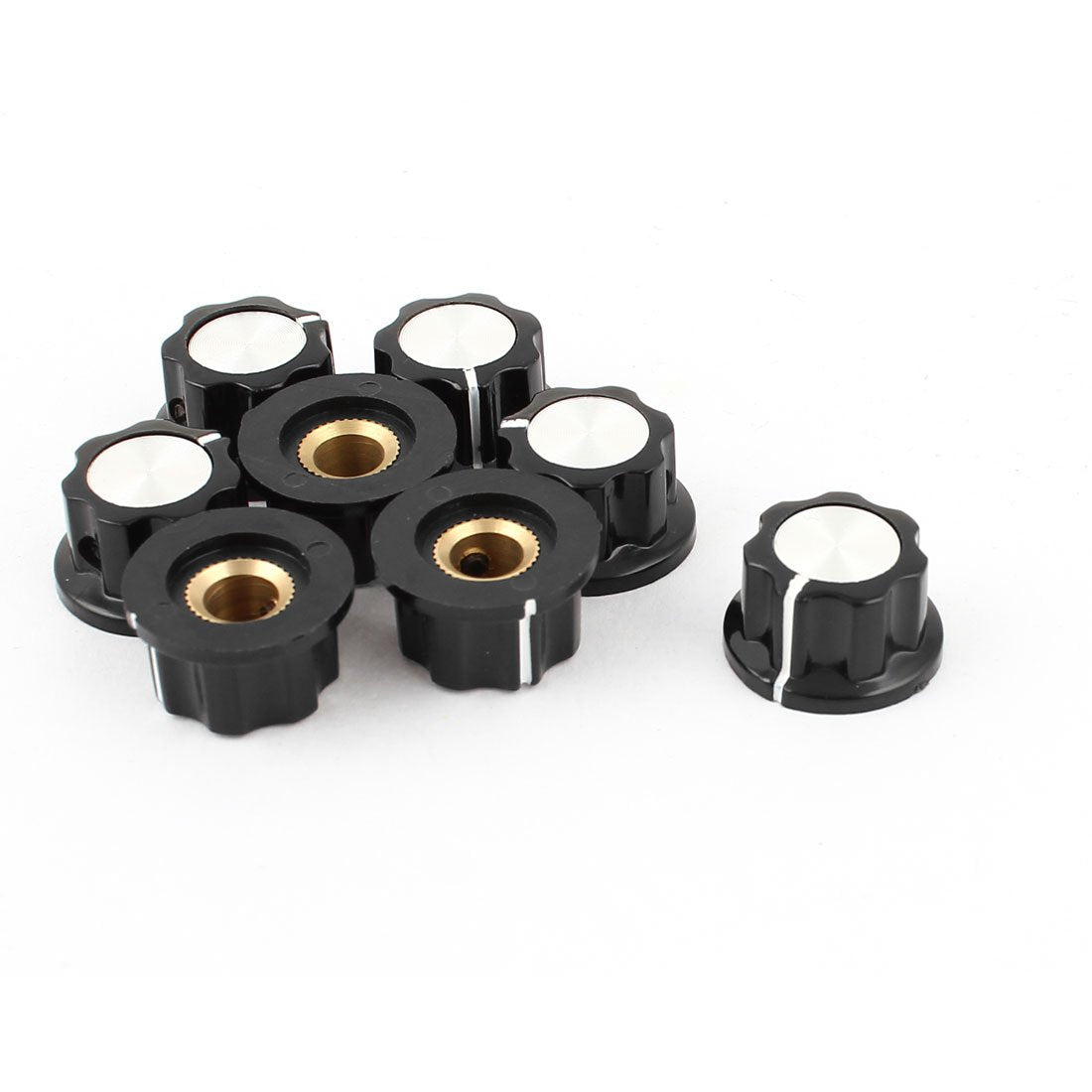 8 Pcs 16mm Top 6mm Shaft Insert Dia Nonslip Potentiometer Rotary Knobs