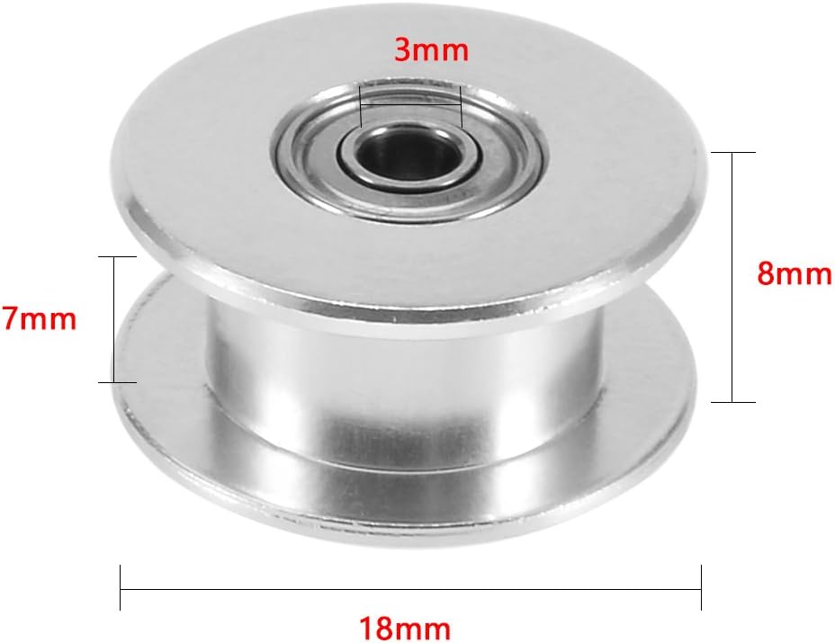 Aluminum 3mm Bore Toothless Timing Belt Pulley with Bearing