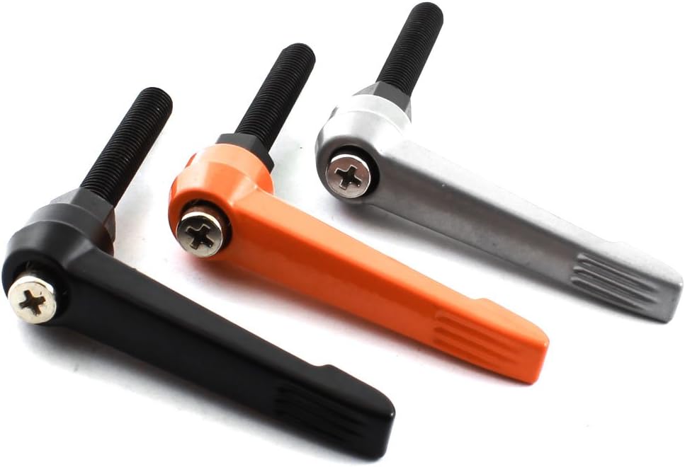 M8 Thread Adjustable Tri-Color Knob Handle Lever for Machinery, 3 Piece