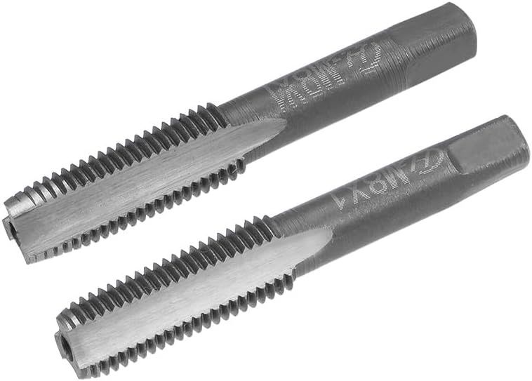 Metric Hand Tap M8 Thread 1 Pitch 3 Straight Flutes H2 Alloy Tool Steel Bottom & Taper Screw Tap Set Tapping Tools for Repairing 1 Pair