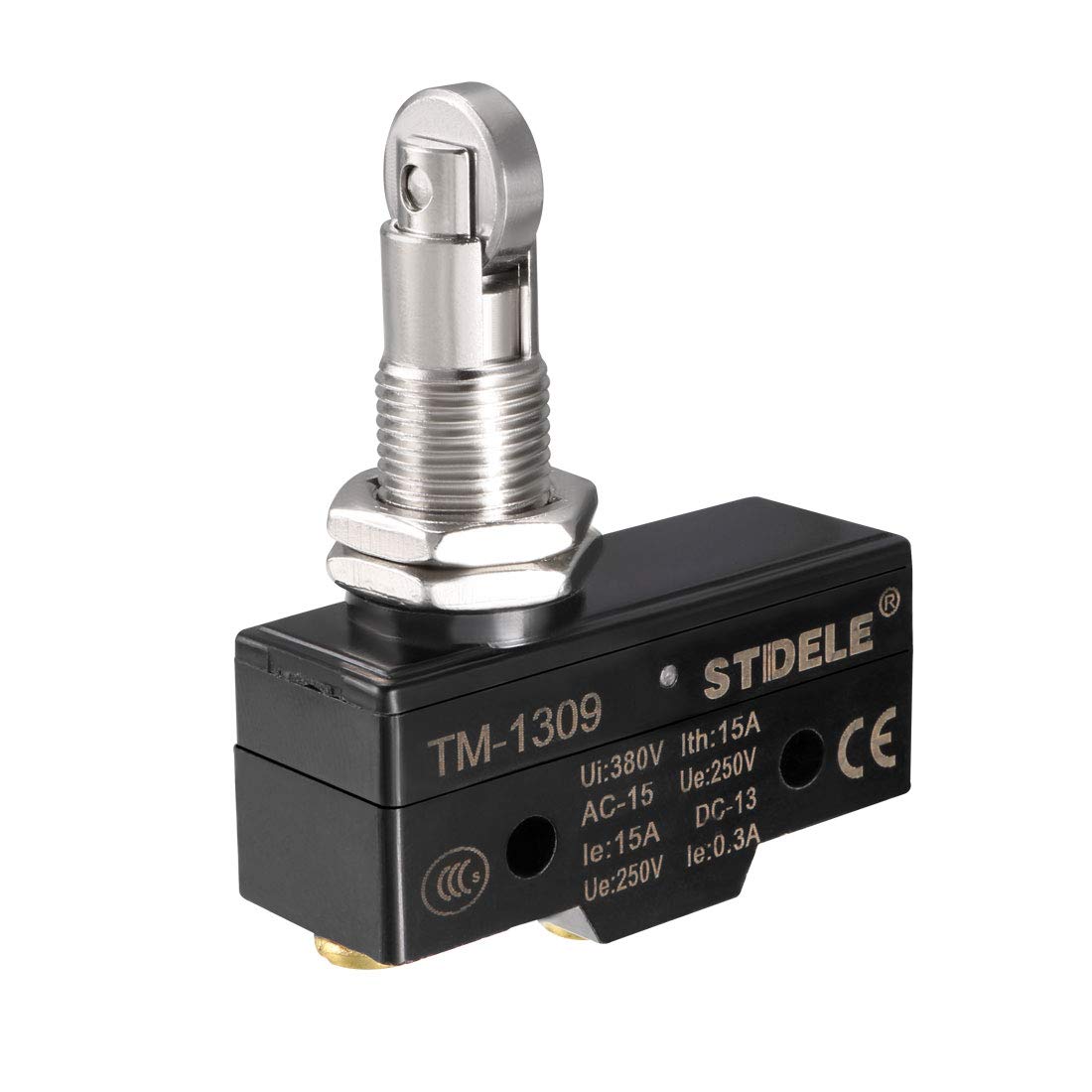 TM-1309 SPDT 1NO+1NC Panel Mount Roller Plunger Type Micro Limit Switch, Screw Terminals