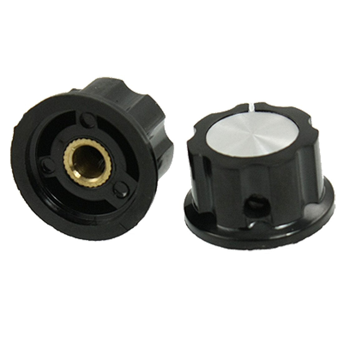 a11121400ux0218 Replacement Volume Control 15/64 inches Split Shaft Potentiometer Knob 2 Piece, 1.06 inches Width, 1.06 inches Length