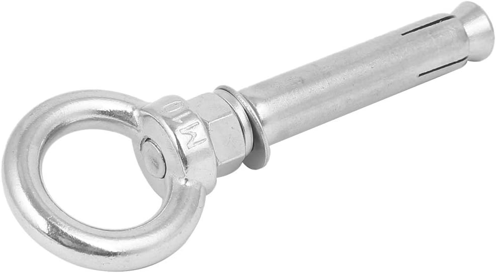 M10x90mm 304 Stainless Steel Ring Lifting Sleeve Expansion Closed Hook Eye Bolt
