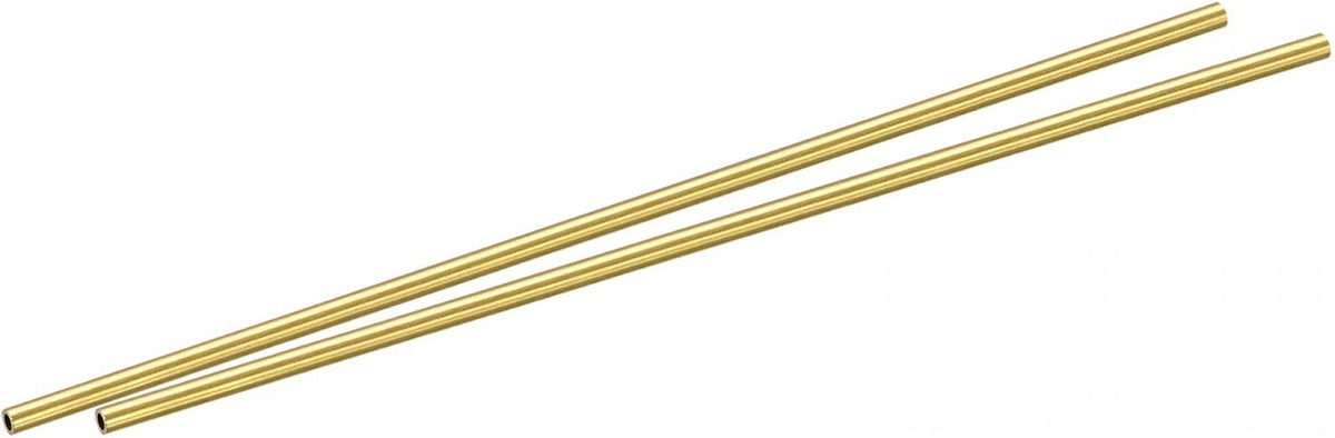 Brass Round Tube 2mm OD 0.5mm Wall Thickness 100mm Length Pipe Tubing 2 Pcs