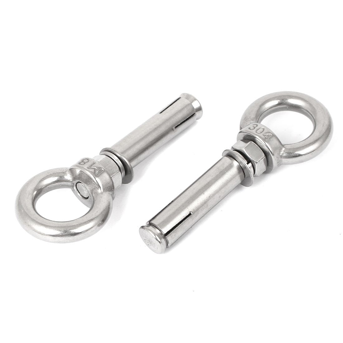 M8x60mm Wall 304 Stainless Steel Expansion Screw Closed Hook Shield Bolts 2pcs