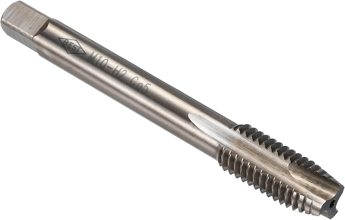 Spiral Point Plug Threading Tap M10 x 1.5 Thread, Ground Threads H2, M35 High Speed Steel Cobalt, Heat Coloring, Metric Screw Taps Tapping Bit for Thread Repair