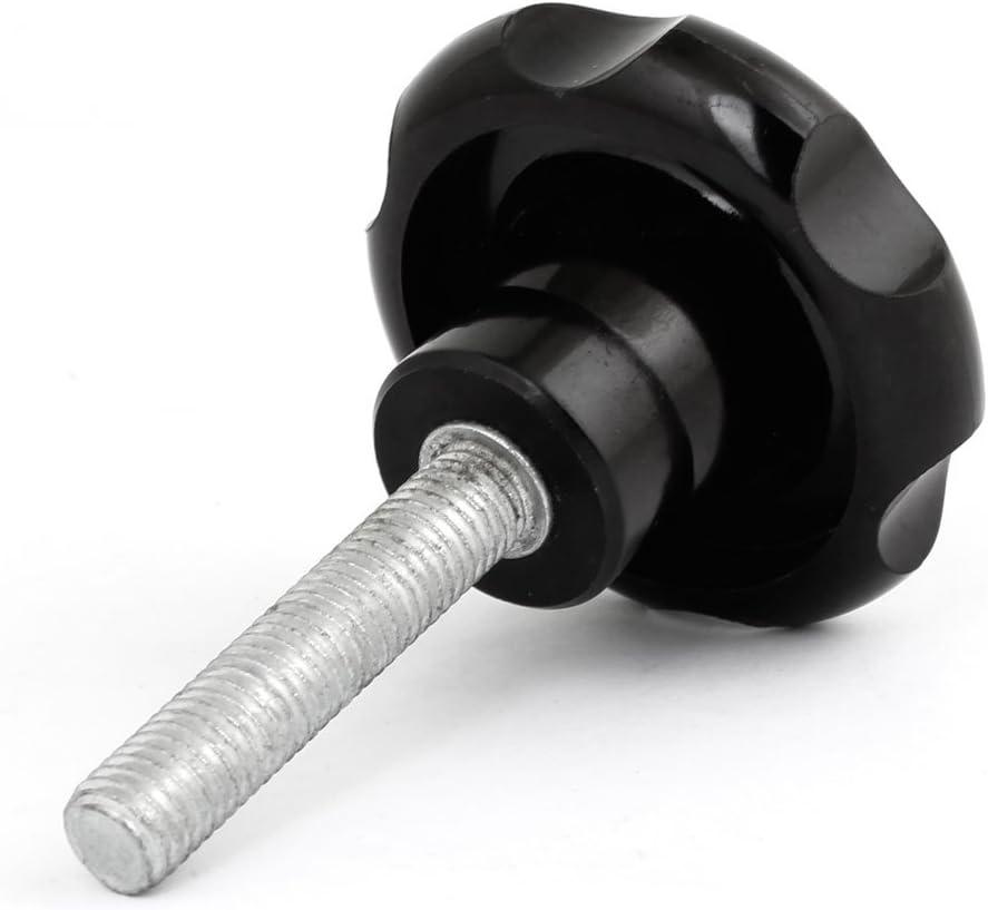 M10 x 50mm Male Thread Metal Clamping Star Knob Grip Plastic Black