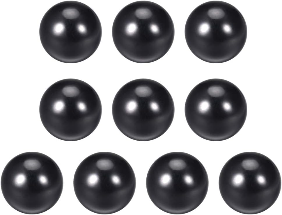 10Pcs Thermoset Ball Knob M10 Female Threaded Machine Handle 32mm Diameter Smooth Rim Black