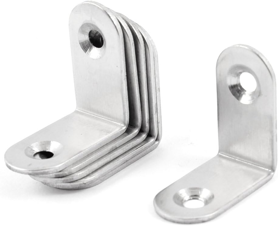6 Pcs 30mm x 30mm Stainless Steel Corner Brace Joint Right Angle Bracket 2 Hole Stainless Steel