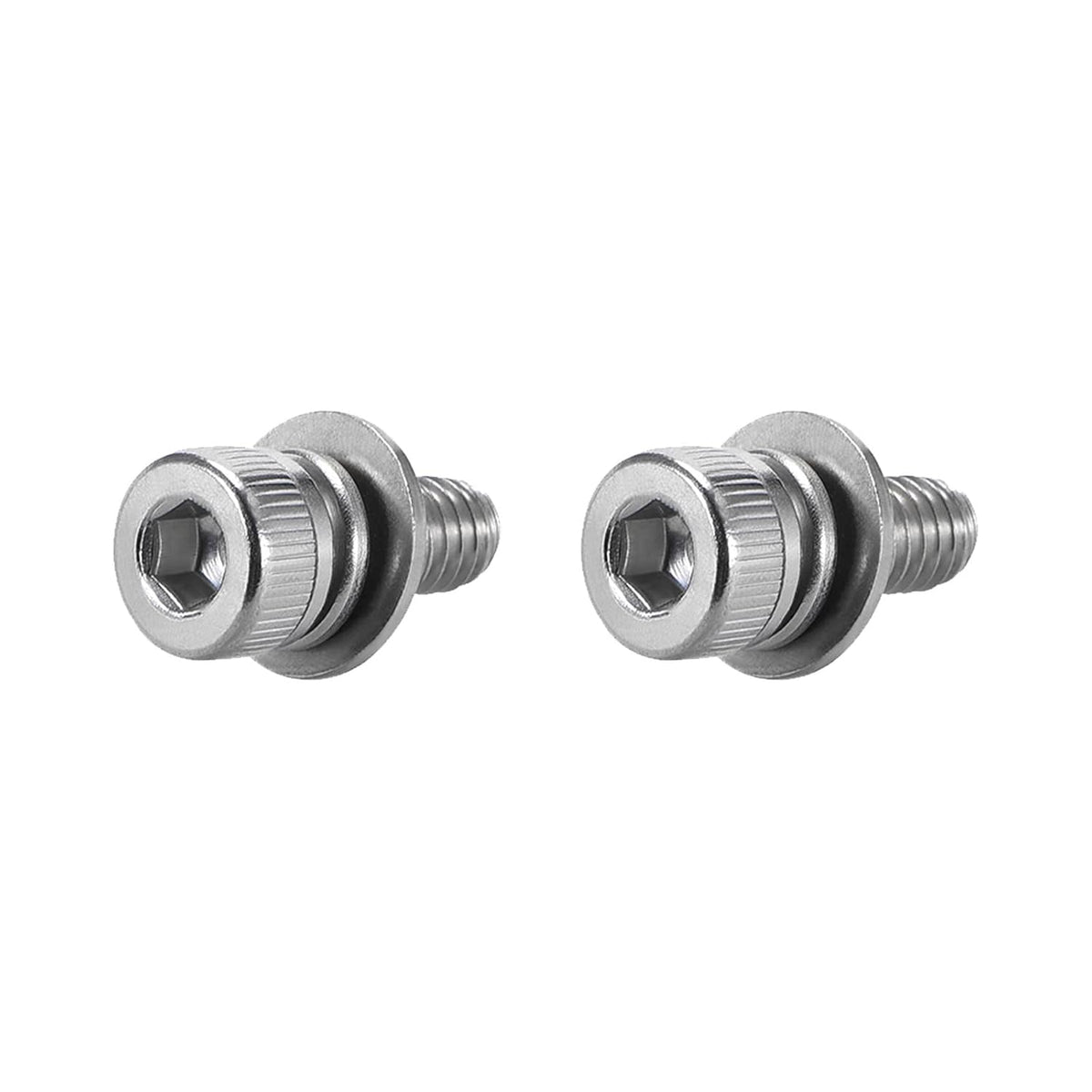 M4 x 8mm and M4 x 10mm Stainless Steel Hex Socket Head Cap Screws Bolts Combine with Spring Washer and Plain Washers 20pcs