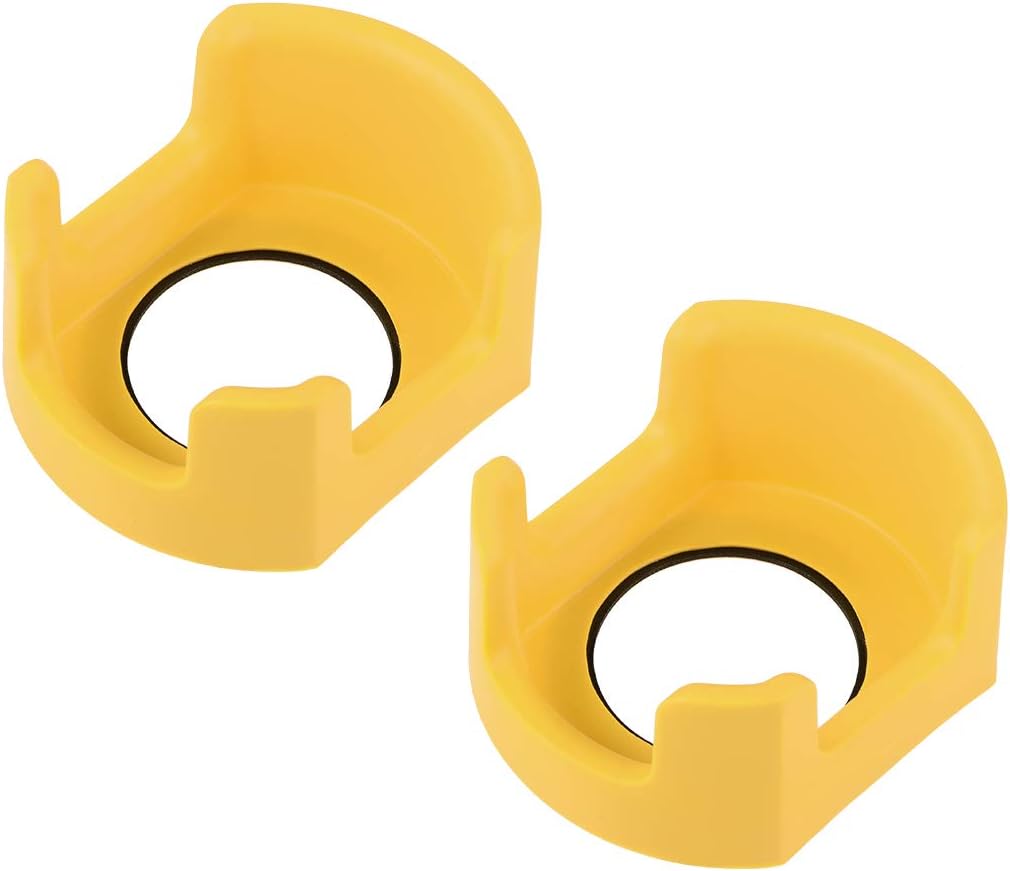 42mm Plastic Push Switch Button Protective Cover Circle Yellow 2pcs