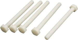 M10x100mm Full Thread 1.5mm Pitch Nylon Hex Head Cap Screw Bolt 5 Pcs