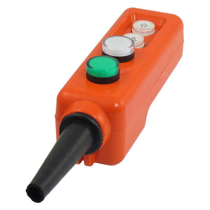 Green White LED Lamp UP-Down Hoist Hand Operate Pushbutton Switch AC 220V