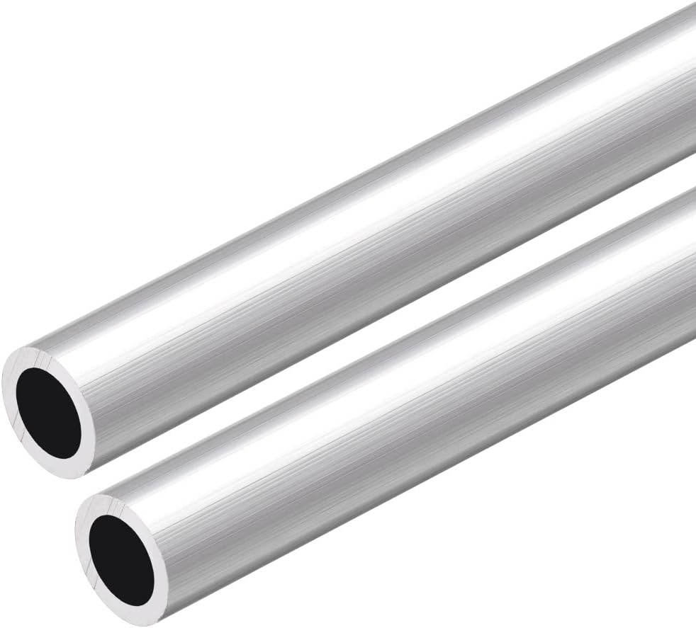 6063 Aluminum Round Tube, 300mm Length 12mm OD 8mm Inner Dia Seamless Aluminum Straight Tubing 2 Pcs