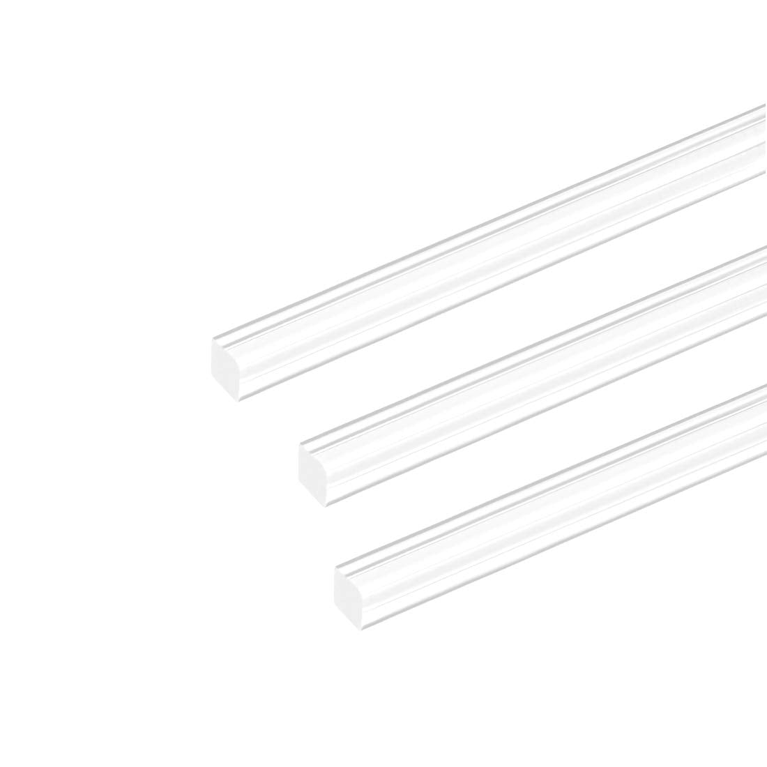 Acrylic Square Rod,6mmx6mmx10inch Clear Plastic Rod Solid PMMA Bar 3pcs