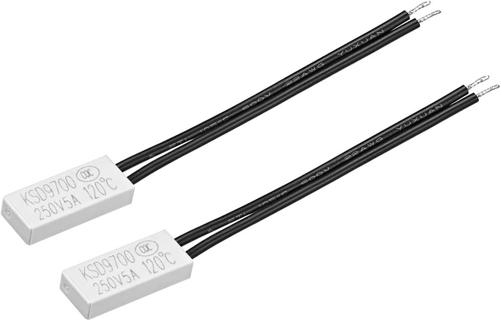 Normally Close Temperature Switch, 120℃ N.C 5A Thermal Switch Thermostat Temperature Control Switch Controller 2pcs