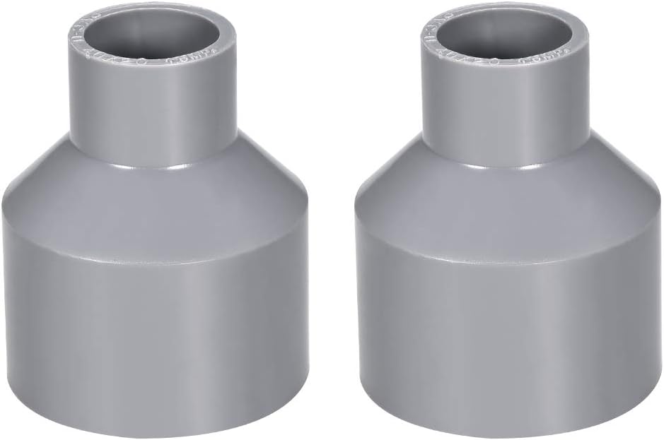 PVC DWV Reducing Coupling Schedule 40 Gray 20mm x 40mm Socket 2Pcs