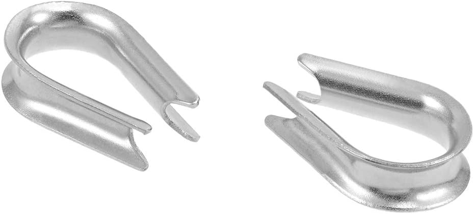 5 Pcs M5 Stainless Steel 5/32"-3/16" Wire Rope Cable Thimbles Rigging