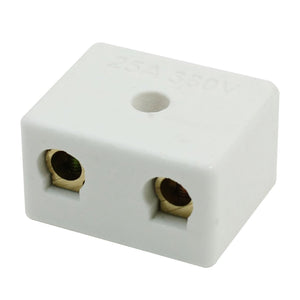 2 Way 25A Ceramics Terminal Blocks High Temp Ceramic Connectors for Electrical Wire Cable